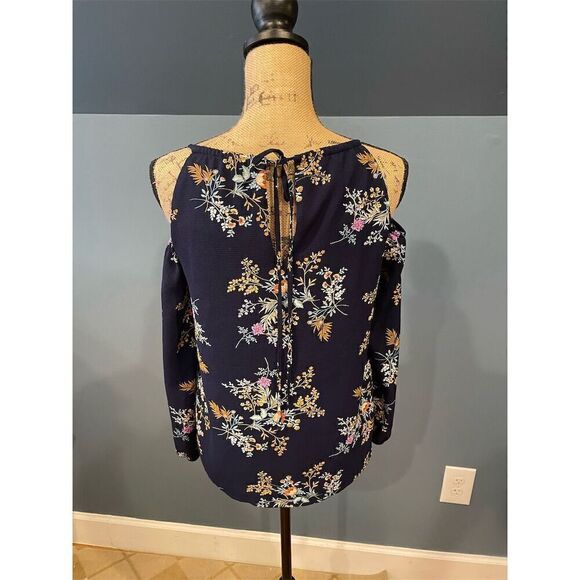 Monteau Los Angeles Women's M Navy Blue Floral Spaghetti Strap Camisole Top - Picture 7 of 9